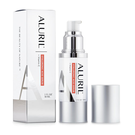 Hyaluronic Acid Serum with Vitamin C - Hydrating & Moisturizing Serum to Soothe Plump Face & Tighten Skin, Enhanced with Vitamin E to Diminish Dark Spots, Fine Lines & Signs of Aging, 1 fl oz