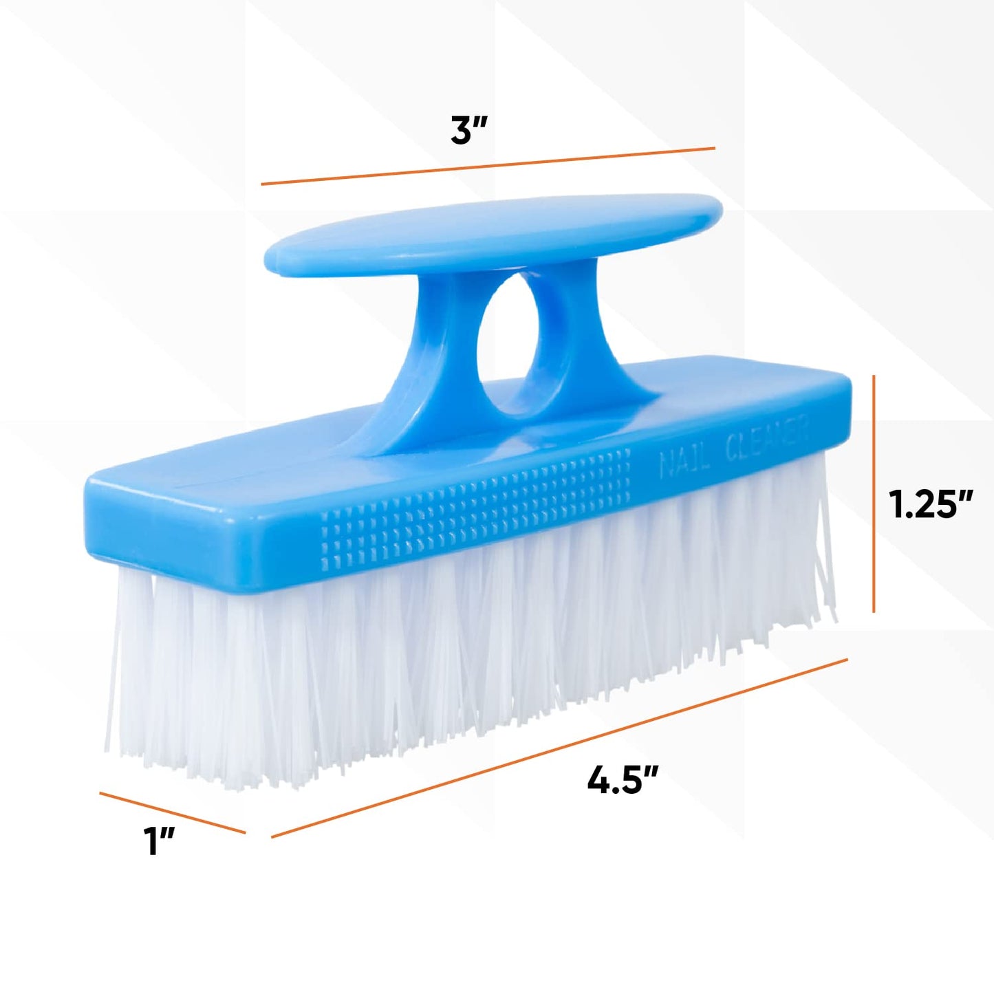 Superio Nail Scrubber - All-Purpose Stiff Cleaning Brush for Fingernails, Toe, Foot & Hands - Small, Blue