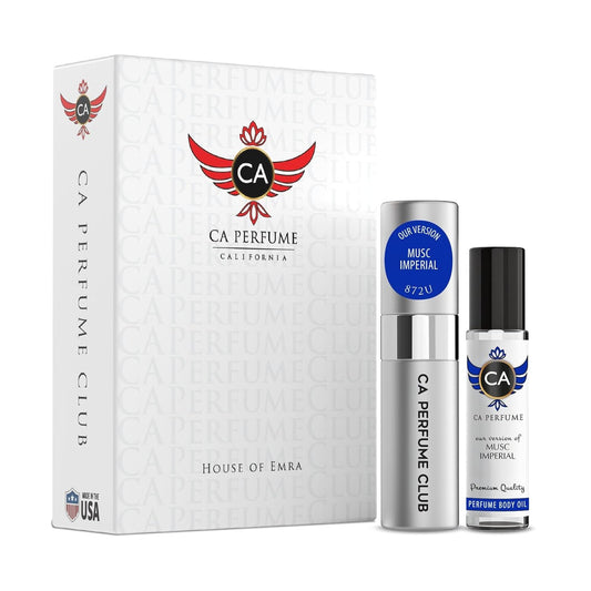 CA Perfume Duo Impression of Musc Imperial For Women And Men Perfume Layering Set Long Lasting Travel Size EDP + Body Oil Roll-On Bottle 0.27 Fl Oz+0.33 Fl Oz