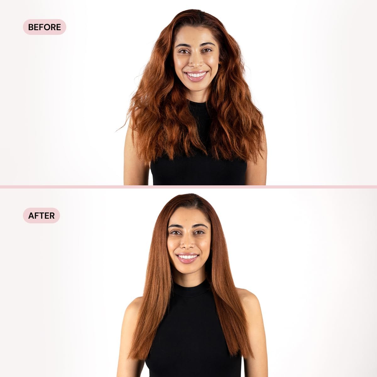 L'ANGE HAIR Le Vite Curve Ceramic Straightening Brush | Heated Straightener Flat Iron for Smooth, Anti Frizz Hair | for All Hair Lengths | Hot Styling Brush for Effortless Straightening (Blush)