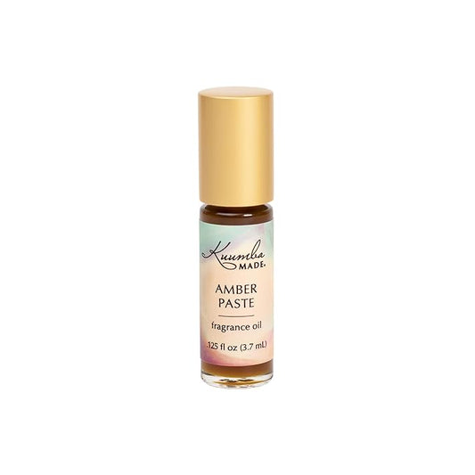 Kuumba Made Amber Paste Fragrance Oil | 0.125 Fl Oz | Notes of Spicy Nutmeg, Pine, & Sweet Honey | Clean, Long-Lasting Scent | Alcohol Free | Roll On Perfume
