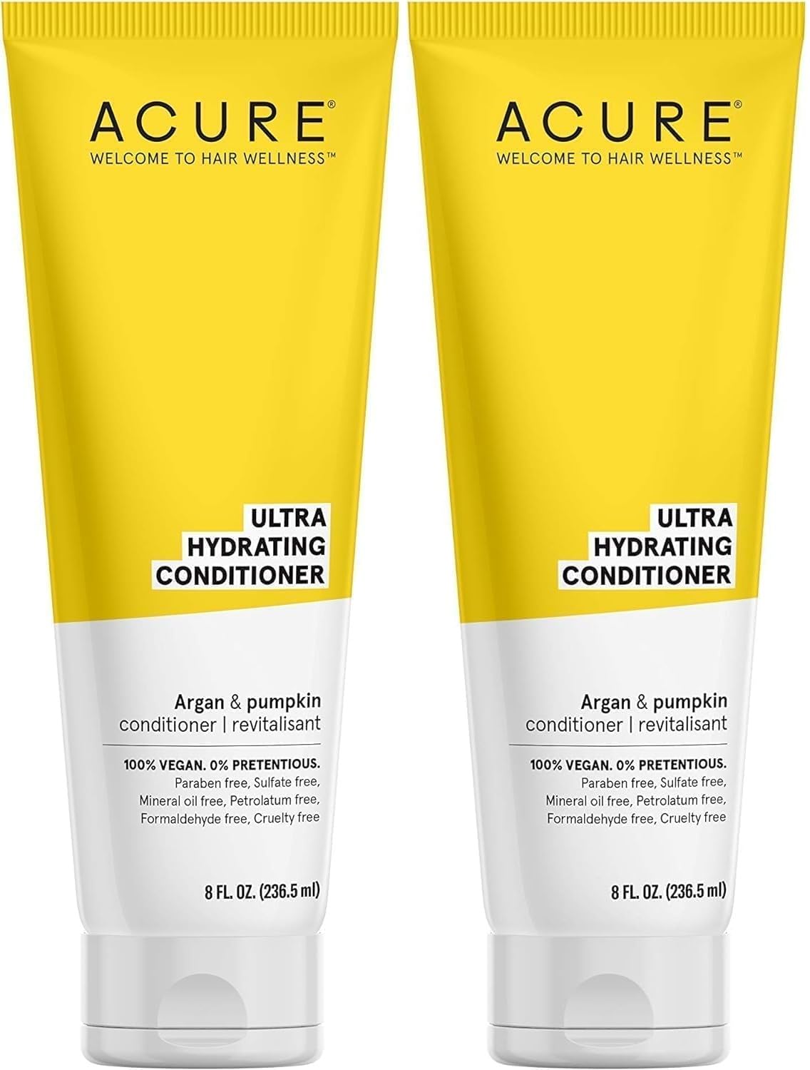 Acure Ultra Hydrating Conditioner, Yellow, Pumpkin, 8 Fl Oz- Pack of 2