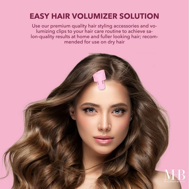 6pc Styling Curling Clips - Easy-to-Use Dual-Purpose Hair Clips for Curling and Volumizing |Heat Resistant Hair Clip Set, Premium Quality Hair Accessories for Women (PINK)