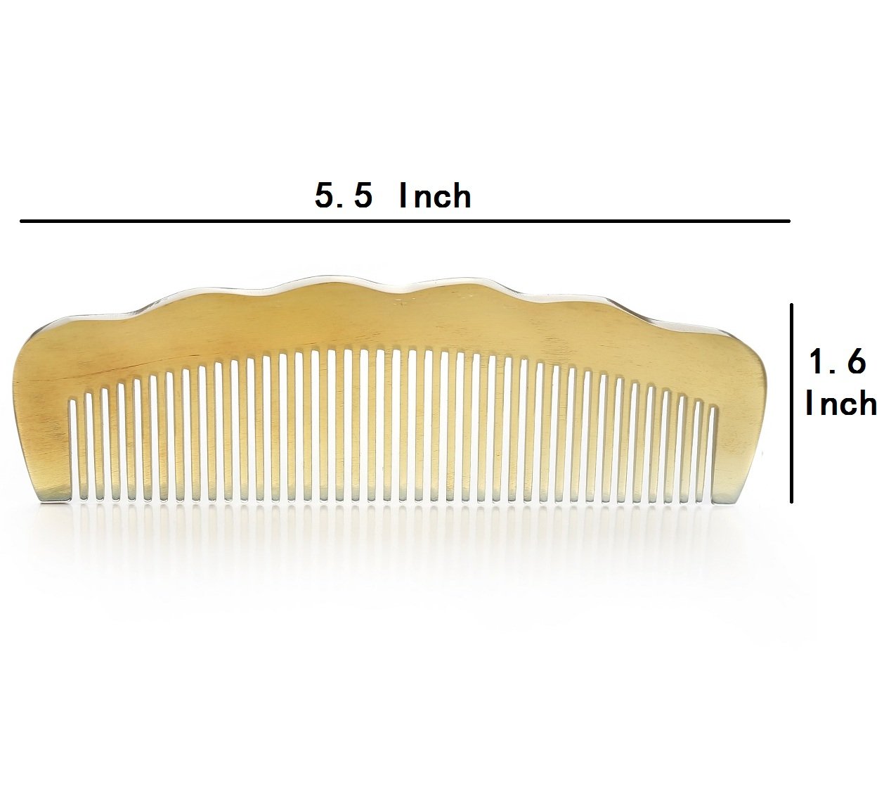 Premium Quality 100% Handmade Anti Static Natural Sheep Horn Comb - Professional Detangling Massage Comb (Wavy)