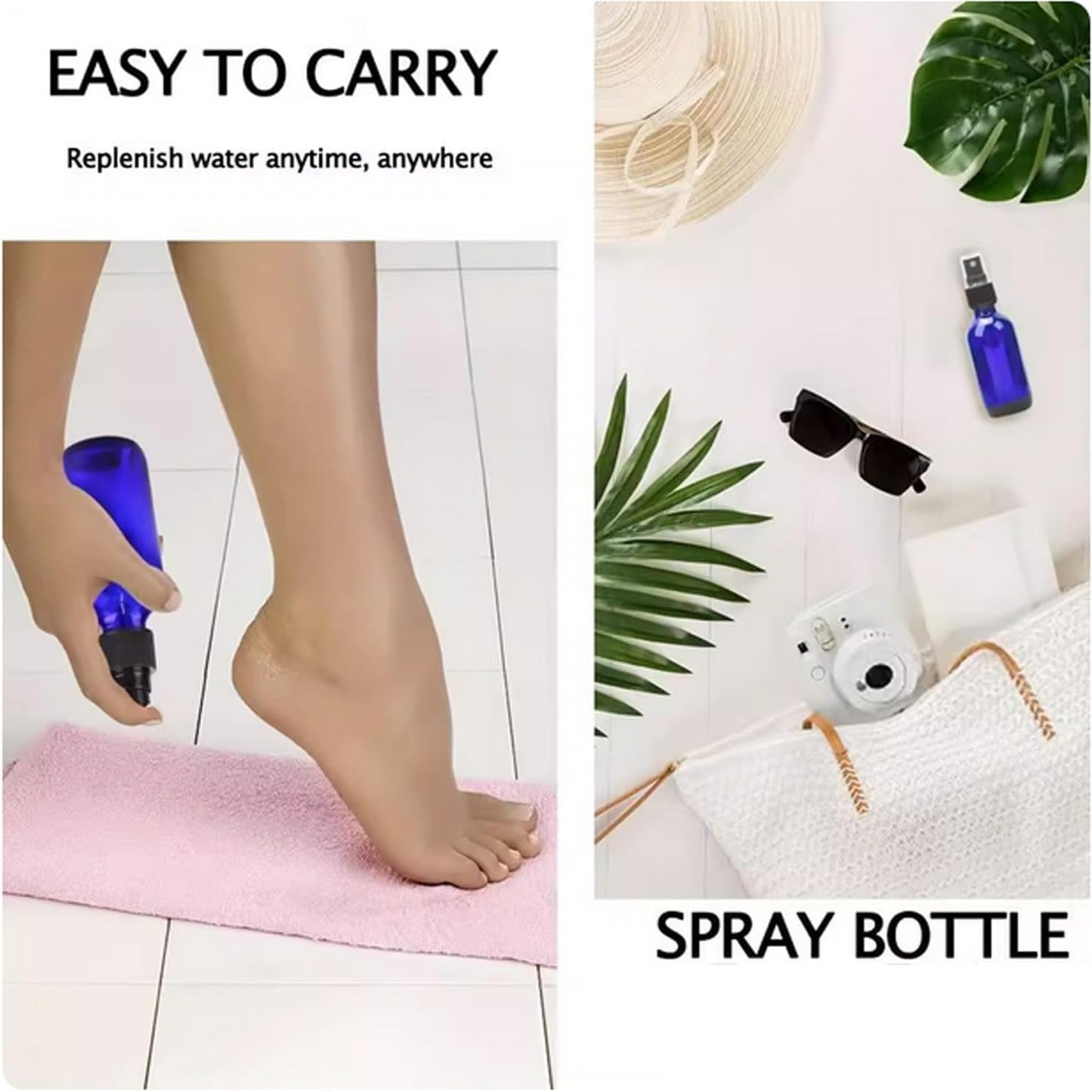 10 Pcs Spray Bottle Top, Nozzle Sprayer Tops, Replacement Pump for Essential Oil Bottles, Dispenser Caps Fine Mist Sprayer for Cosmetic (20/410 Cap Size) black