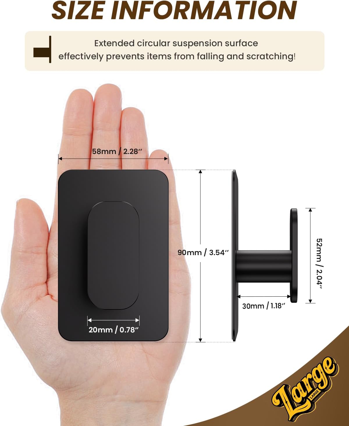 Heavy Duty Self Adhesive Hooks - 26lb Max, Sticky Wall Hooks Stainless Steel for Hanging Towel, Coat, Robe, Waterproof & Rustproof Hooks Stick on Bathroom, Shower, Kitchen (Black, 4 Pack)