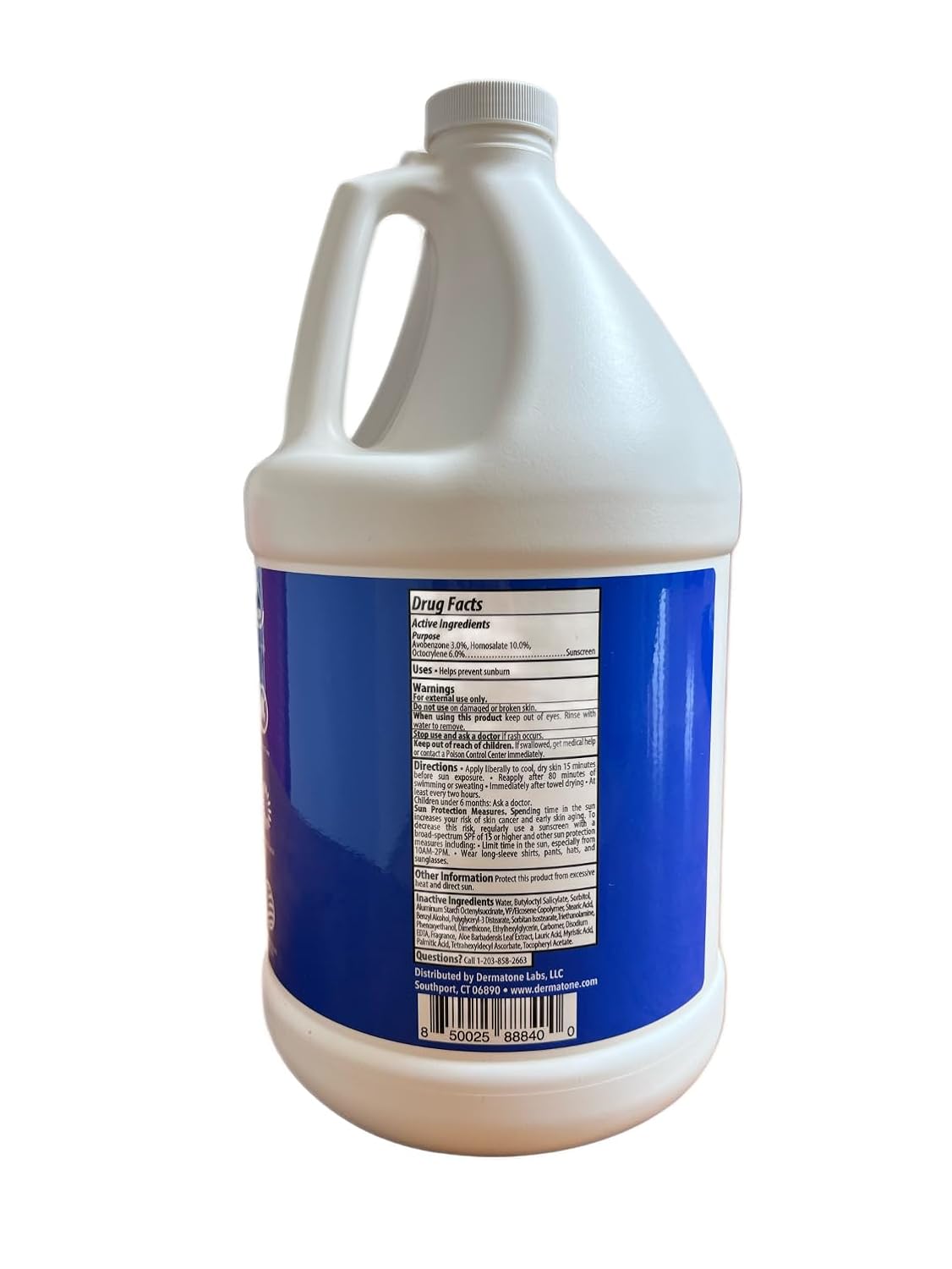Dermatone Sport SPF 50 Sunscreen Lotion Gallon w/Pump | Oxybenzone & Octinoxate Free | Water Resistant 80 Min. | For Body & Face | Broad Spectrum UVA/UVB Protection | 1 Gallon Jug (128oz)