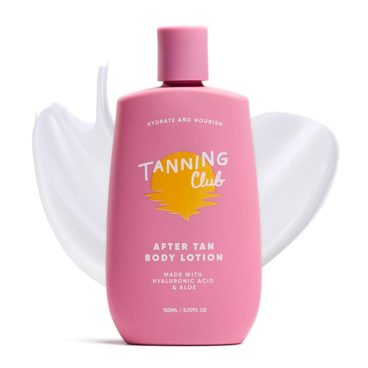 Tanning Club - After Tan Lotion - Hydrating Tan Extender with Hyaluronic Acid, Aloe, and Shea Butter - Nourishing Body Moisturizer for Sun-Kissed Skin - 150 mL