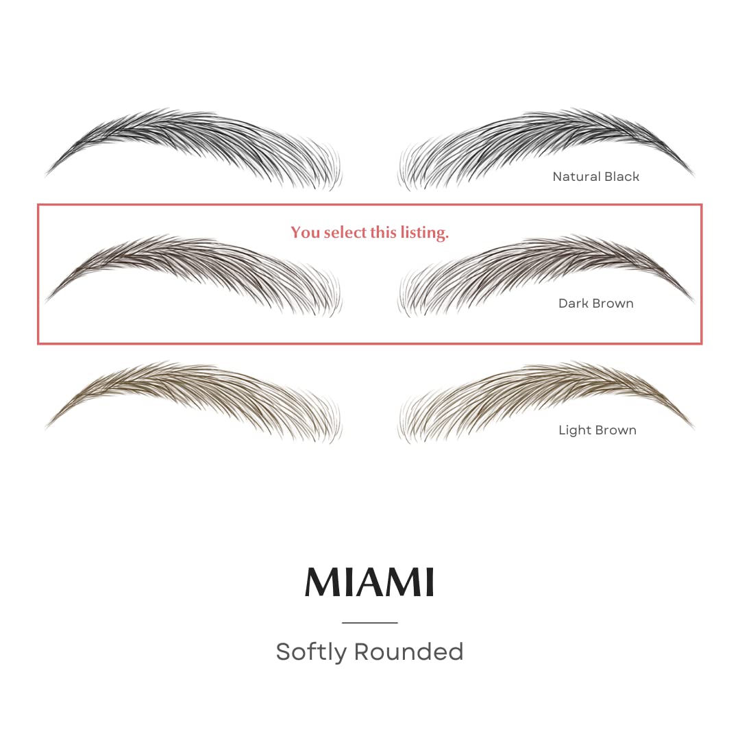 Bliss and Beyond USA | Waterproof Eyebrow Tattoo Stickers. A real hair stroke look. Hair replacement without surgery. Solution for hair loss. Bushy Tinted eyebrow tattoos. (New Miami, Dark Brown)