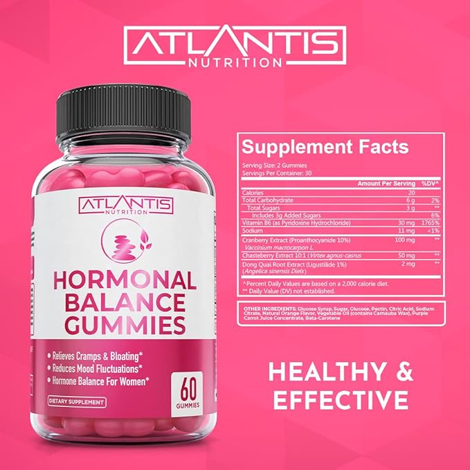 Atlantis Nutrition Hormonal Balance PMS Relief 60 Gummies + Collagen 60 Gummies