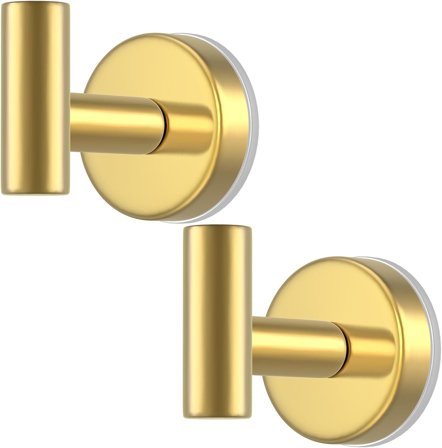 Suction Cup Hooks for Shower, Stainless Steel Shower Hooks for Hanging Towels, Robes, Bath Balls, Towel Hooks for Bathroom Wall, Glass Door, Kitchen, Mirror, Tile (2 Pack，Gold)