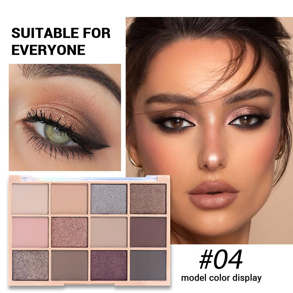 SUAKE Neutral Smokey Eye Shadow Palette,Nude Silver Gray Cream Eyeshadow Palette,Make Up Pallets for Women, Highly Pigmented Long Lasting Naturing-Looking,Blendable,Vegan