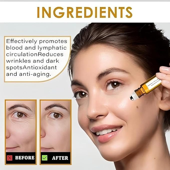 SWANNA 2 PCS Roller Ball Castor Oil,Castor Oil Frankincense Rollerball, Rollerball Castor Oil for Eyes, Bags Under Eyes,Fluffy and Reduce Swelling