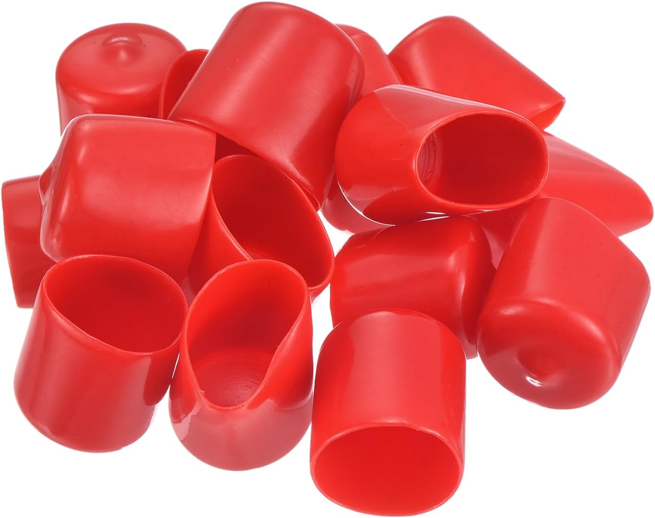 uxcell 50pcs Rubber End Caps 23mm(15/16") ID Vinyl PVC Round Tube Bolt Cap Cover Screw Thread Protectors Red