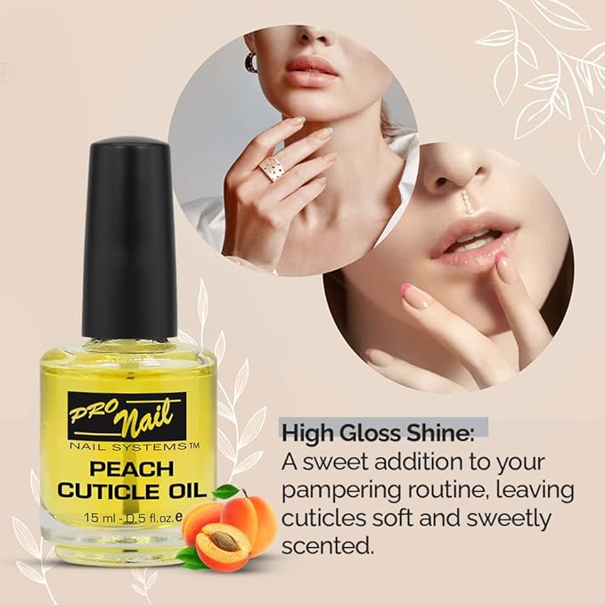 PRO NAIL - Cuticle Revitalizing Oil for Nails, Peach, 0.5 Oz - Professional Strength, Pedicure and Manicure - Moisturizes and Strengthens Nails and Cuticles - Soothing and Nourishing