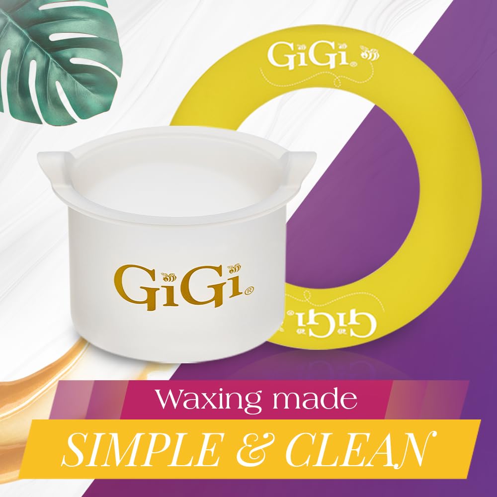 GiGi Reusable Container with Clean Collar – Silicone Wax Pot Liner for 14 oz Wax Warmer, Waxing Accessories Kit