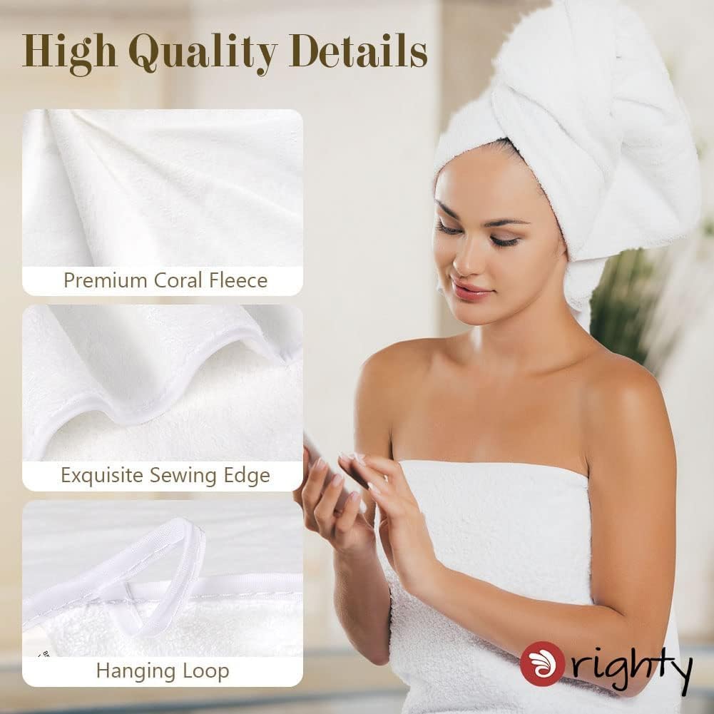 Orighty Bath Towel Pack of 4(27’’ x 54’’) - Soft Feel White Bath Towel Sets, Highly Absorbent Microfiber Towels for Body, Quick Drying, Microfiber Towels for Sport, Yoga, SPA, Fitness