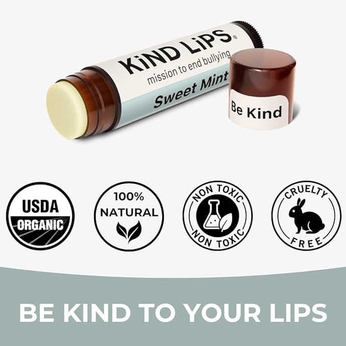 Sweet Mint Lip Balm 5-Pack | Refreshing Organic Lip Moisturizer | Natural, Clean, Gluten & Grain-Free | Hydrating Chapstick Alternative | Daily Lip Care | Made in USA