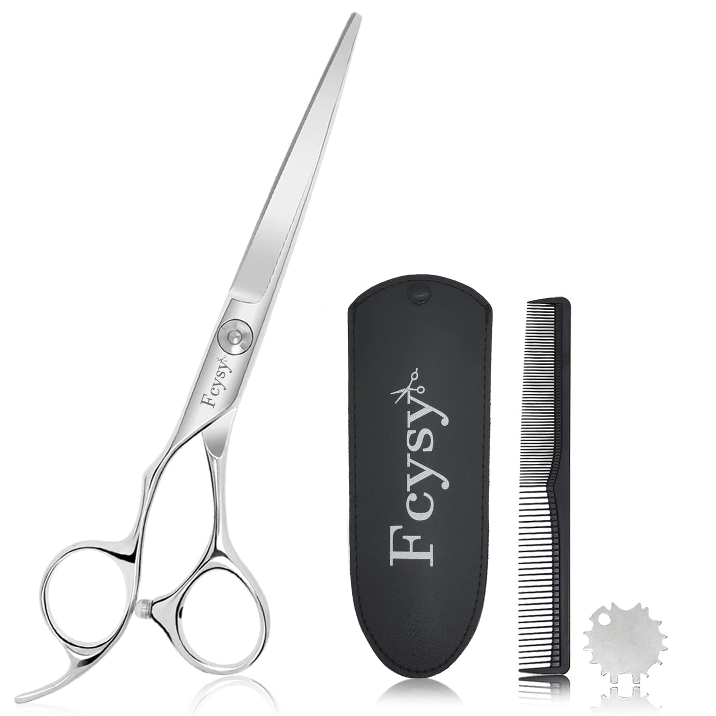 Fcysy Left Handed Hair Cutting Scissors, Professional 6' Barber Haircut Salon Scissors, Sharp Lefty Hand Hairdressing Shears