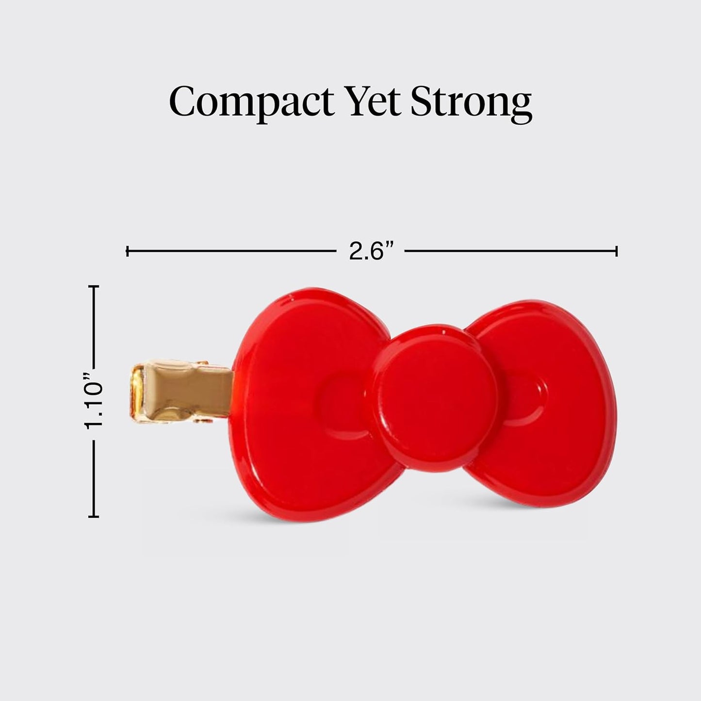 Hello Kitty x Kitsch Creaseless Hair Clips for Women - No Crease, No Bend Hair Clips for Styling, Bangs, Makeup Application, Face Wash | Durable Plastic - Red Bow Design | Ideal Gifts for Women, 2pc