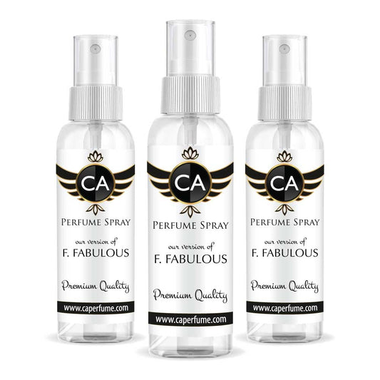 CA Perfume Eco Refill Impression of F. Fabulous For Women & Men Fragrance Eau de Parfum Spray Refillable Bottle 2 Fl Oz/60ml-X3