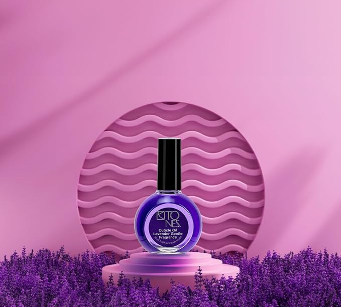 TONES Cuticle Oil - Premium, Skin Conditioning Nail Oil - Hydrates and Repairs Dry, Cracked Cuticles - Cruelty Free, 7-Free Nail Supplies - Made In The USA (1.18 Fl Oz, Lavender)