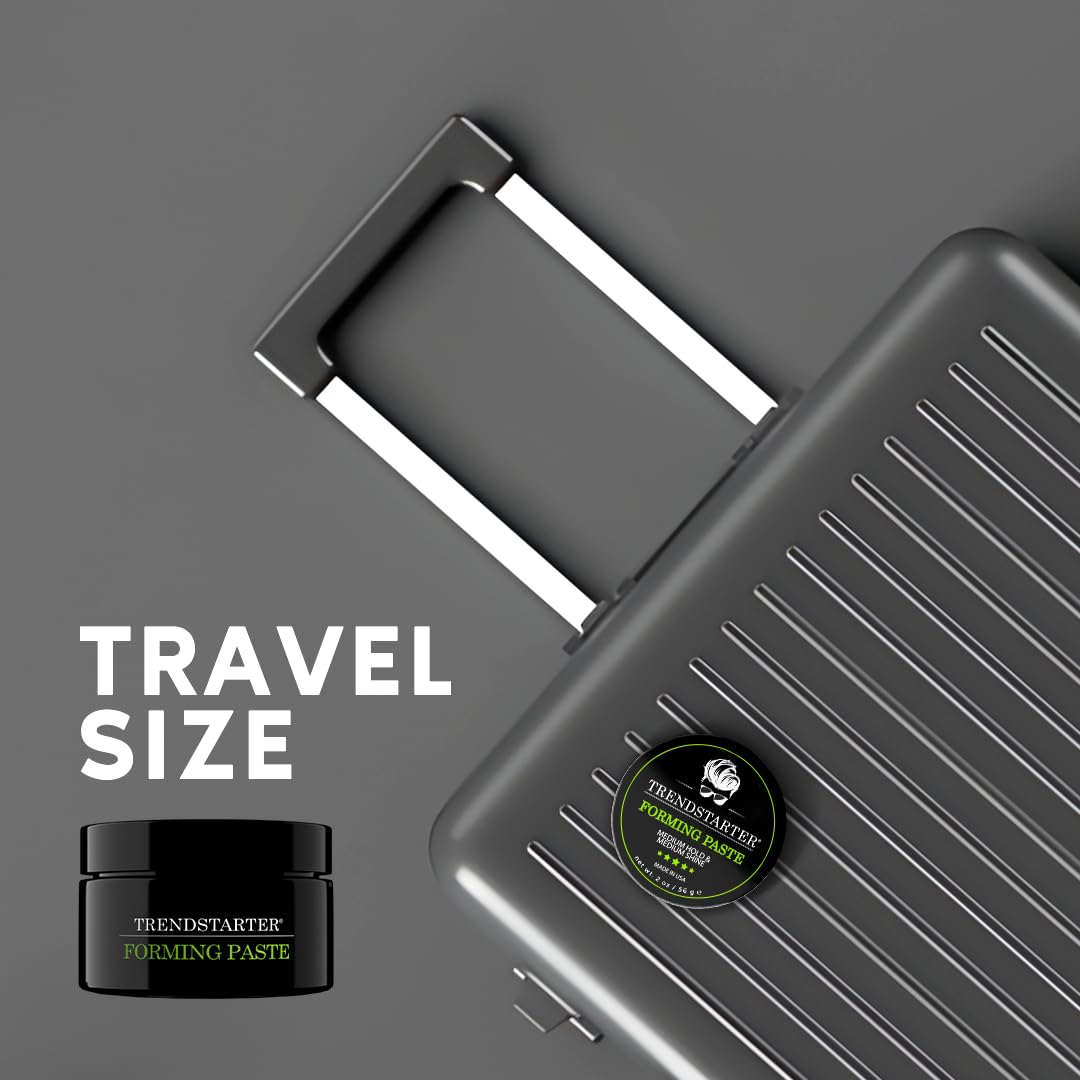 TRENDSTARTER - FORMING PASTE (2oz) - Travel Size - Medium Hold - Medium Shine - Lightweight Water-Based Hair Pomade Cream - Flake-Free Hair Paste for All Hair Types