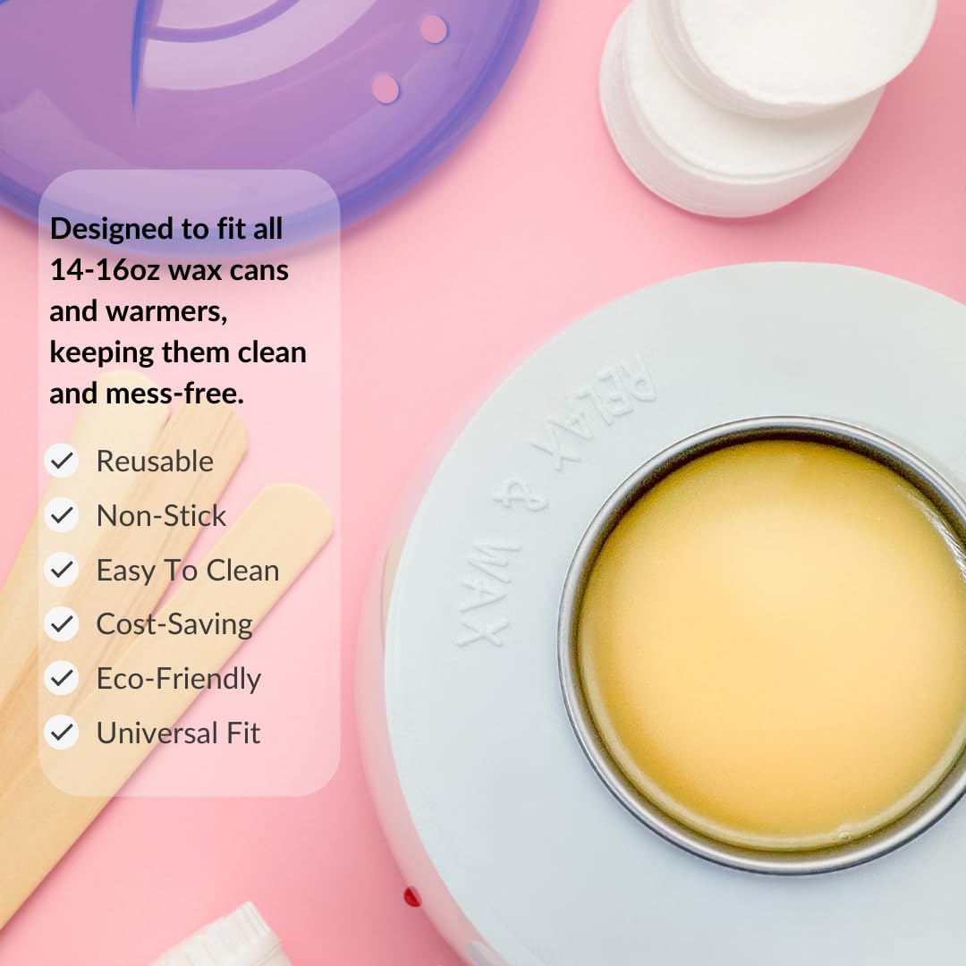 Reusable Non-Stick Silicone Wax Collars for Wax Pot – Fits All 14-16 oz Wax Cans & Warmers – Wax Warmer Collars for Easy, Mess-Free Cleaning (White, 1pc)