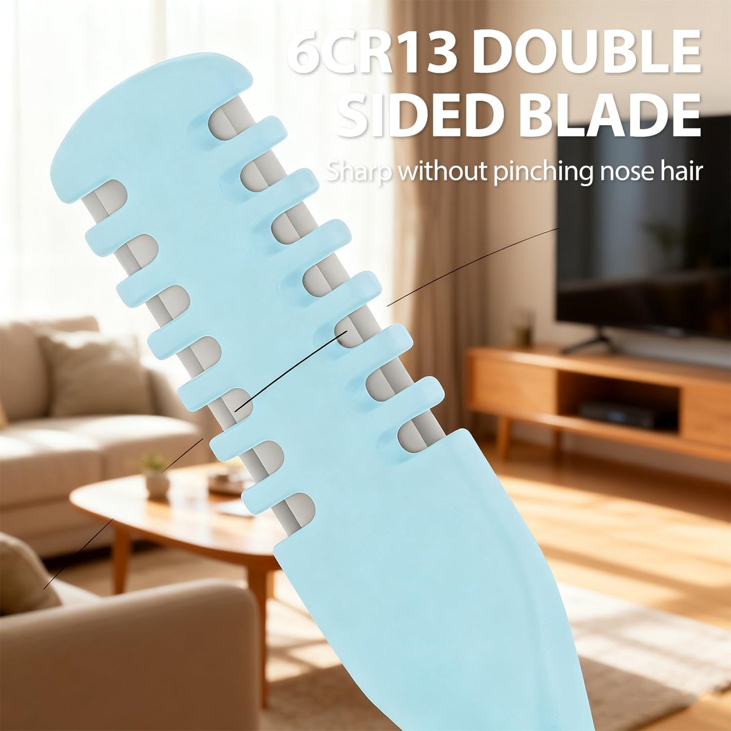 10 PCS 2-in-1 Nasal Hair Cutter,Double Sided Nose Hair Knife,Upgrade Double Sided Nose Hair Knife,Nasal Hair Cutter for Men Women, Soft Cleaning Brush (5 Colors)