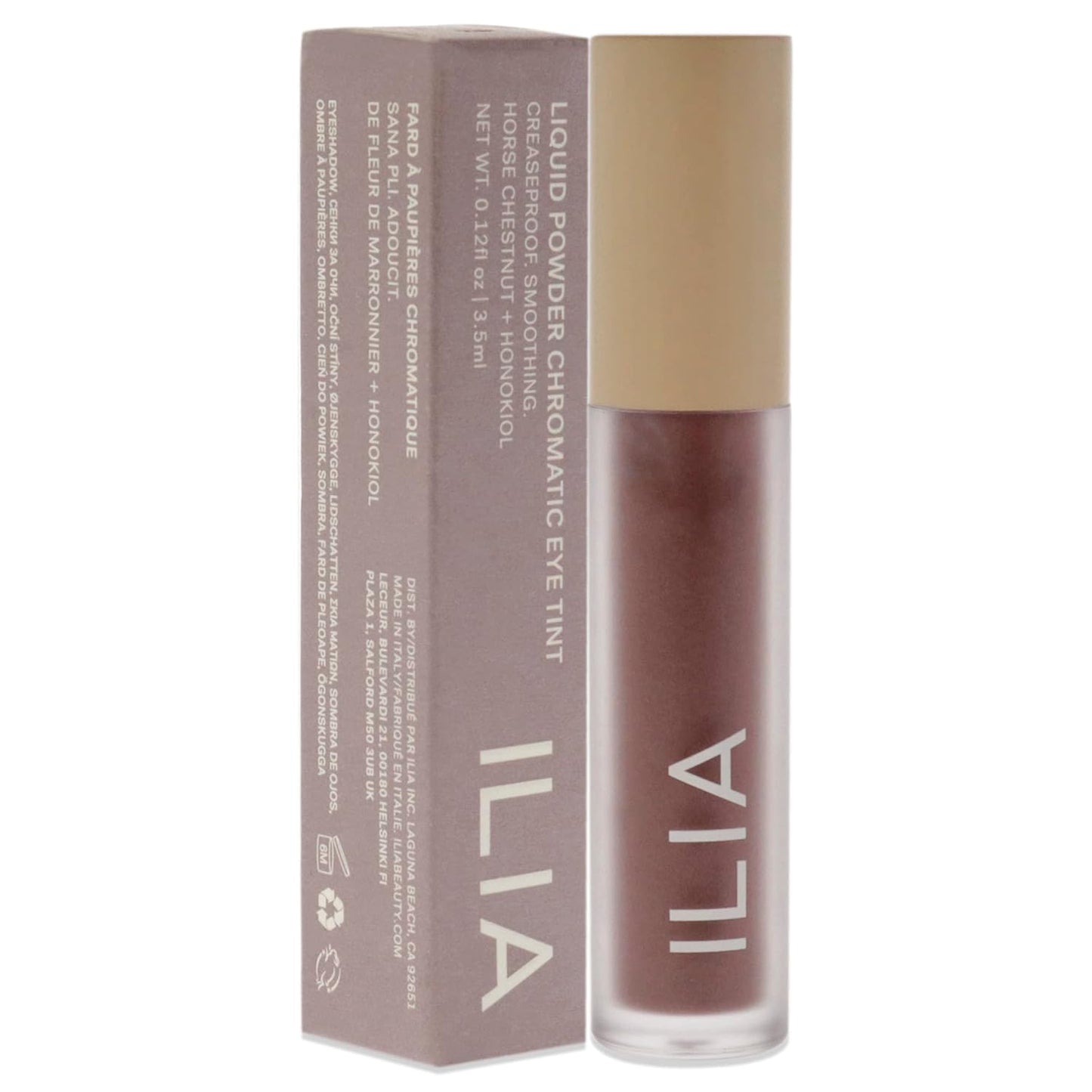 ILIA - Chromatic Liquid Powder Eye Tint | Cream-to-Powder Eyeshadow, Smudge-Resistant, Quick-Dry, Weightless, Water-Based | Non-Toxic, Vegan, Cruelty-Free, Clean Makeup (Dim, 0.12 fl oz | 3.5 ml)