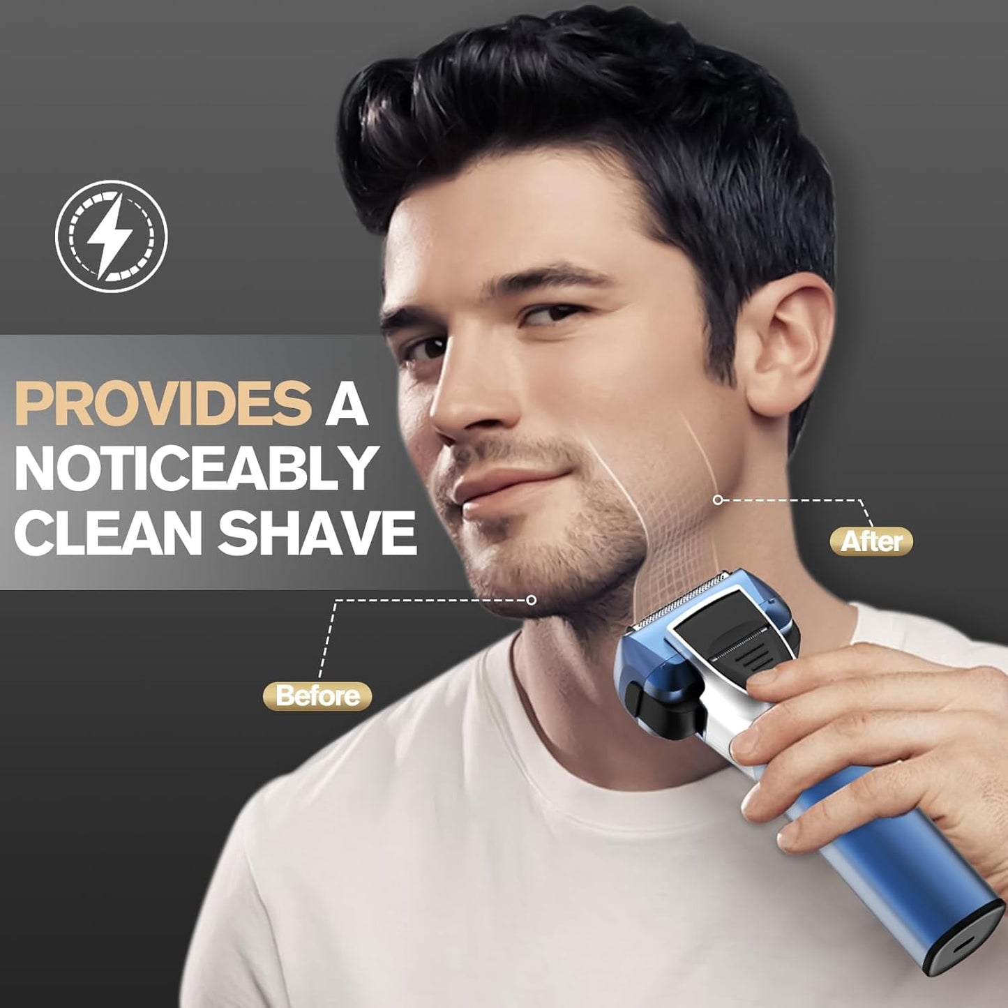 5-Blade Cordless Electric Razor for Men, 2-Speed Electric Shavers for Men Face, Close Shaving Men's Foil Shaver for Coarse Hair Wet/Dry USB-C Fast Charging &100 Min Runtime - Travel-Ready & Giftable