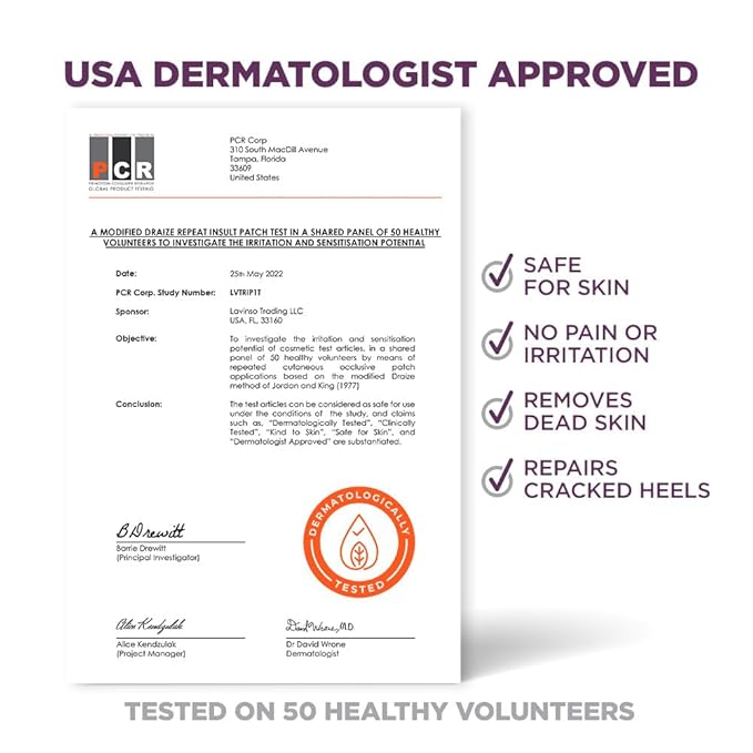 Lavinso Lavender Foot Exfoliator Peeling Mask for Dry Cracked Feet - 3 Pack - Remove Dead Skin and Callus - Foot Peel Mask for Baby Soft Feet