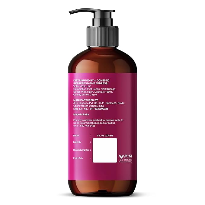 Majestic Pure Cocoa Massage Oil with Cocoa Butter, Vitamin E & Lavender Oil | Invigorating, Refreshing, and Relaxing |for All Skin Types - Men and Women | 8 Fl Oz