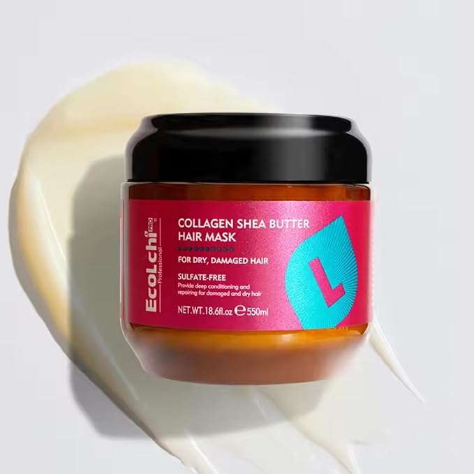 Ecolchi Hair Mask Argan Oil Shampoo and Conditioner Set Conditioning Moisture Collagen Deep Repair Hair Treatment Shampoo Conditioner Set for Dry and Damaged All Hair Types 550+60+2X750ml