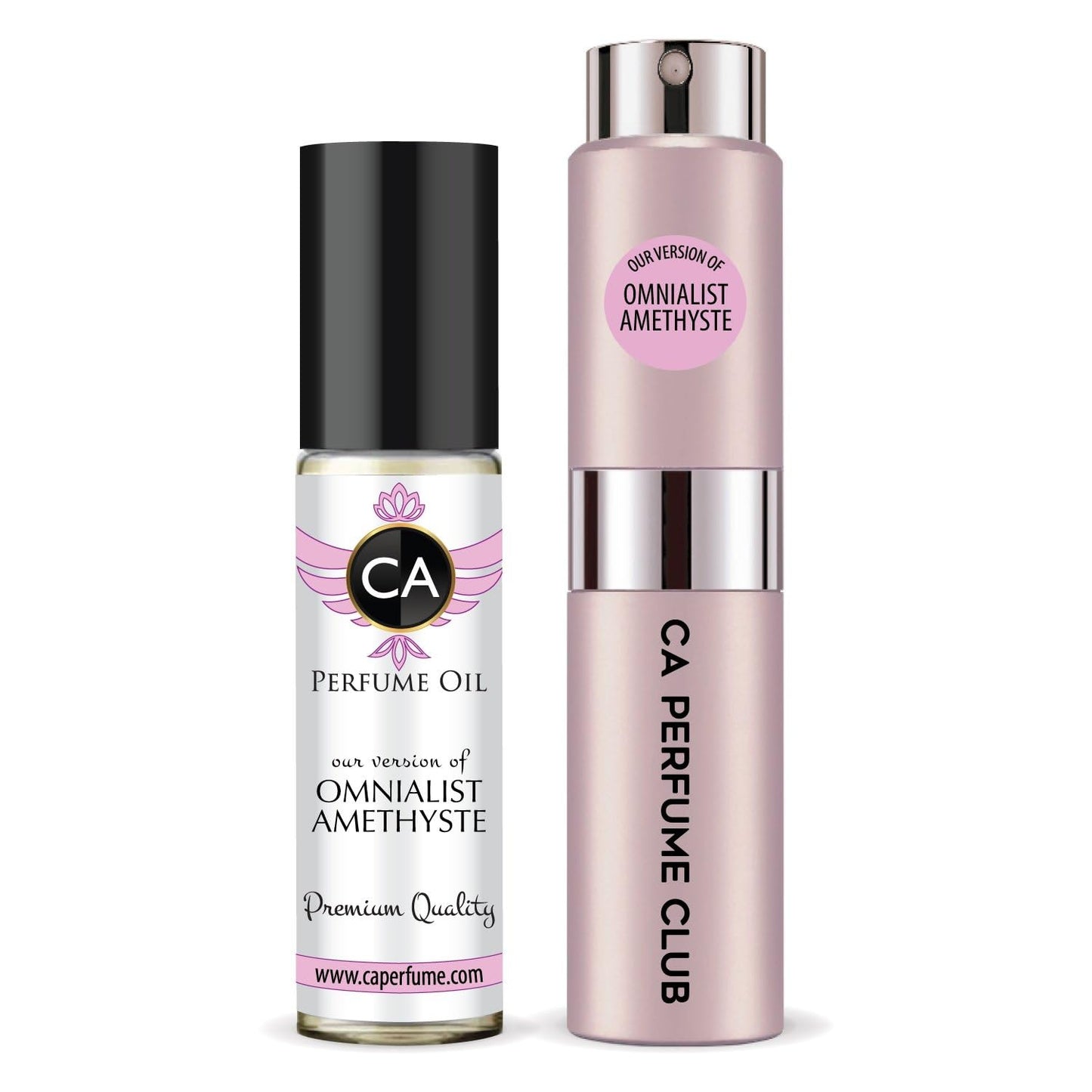CA Perfume Duo Impression of Omnialist Amethyste For Women Perfume Layering Set Long Lasting Travel Size EDP + Body Oil Roll-On Bottle 0.27 Fl Oz+0.33 Fl Oz