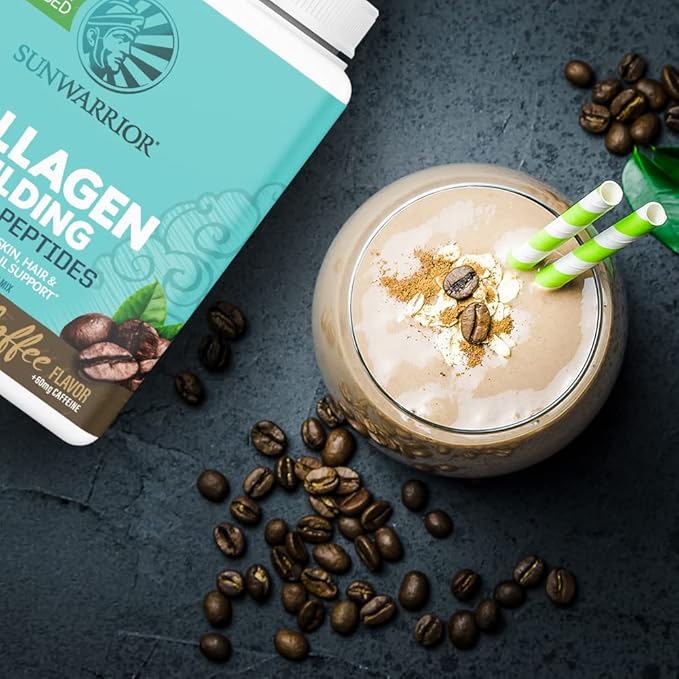 Vegan Collagen Protein Powder for Women | Plant Based Collagen Powder Coffee Flavor with Vegan Hair Skin and Nails Vitamins | Non-GMO No Added Sugar Soy Dairy & Gluten Free (Coffee, 20 Servings)