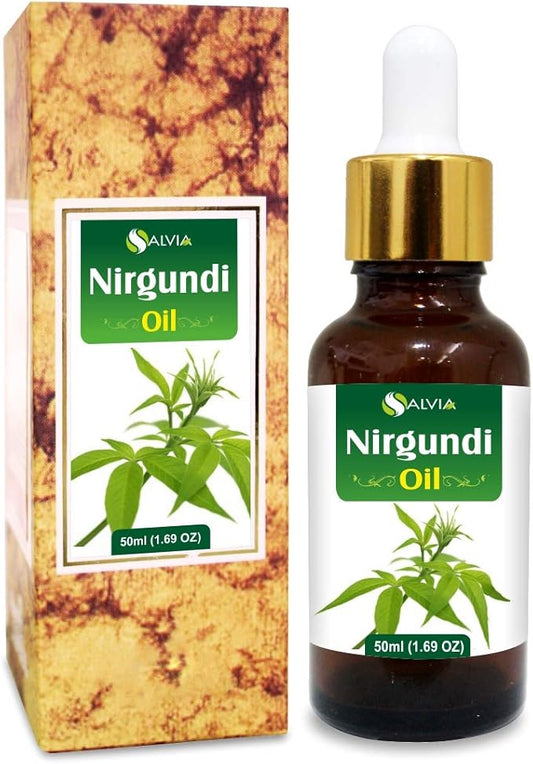 Nirgundi Oil (Vitex negundo) Therapeutic Essential Oil 100% Natural & Pure Undiluted Uncut Cold Pressed Aromatherapy Premium Oil Therapeutic Grade - 50 ML with Dropper