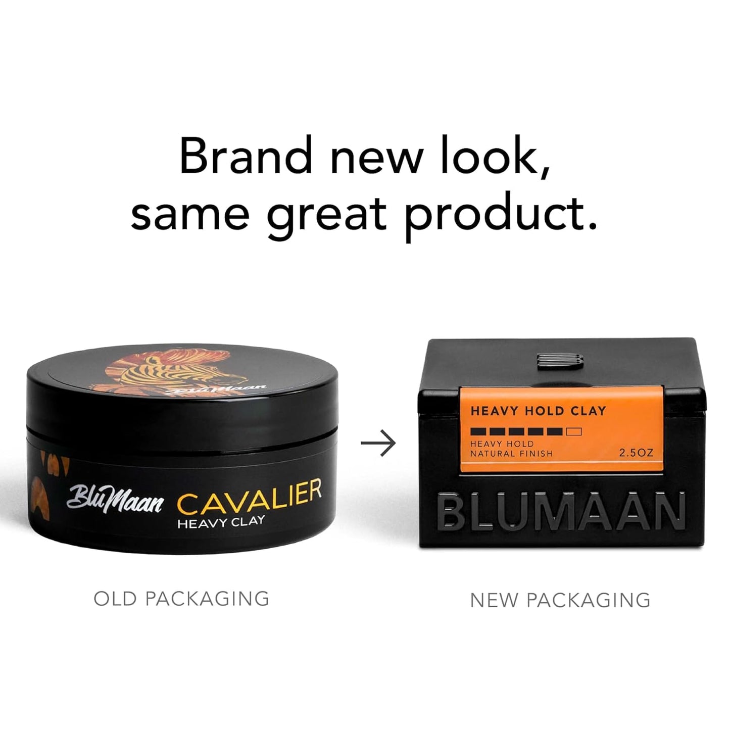 BLUMAAN Heavy Hold Clay - Men's Extra Strong Hold Hair Clay Creates Texture and Volume (2.5 oz) - Natural Matte Finish with Organic Oils - Controls Coarse,Thick, Unruly Hair