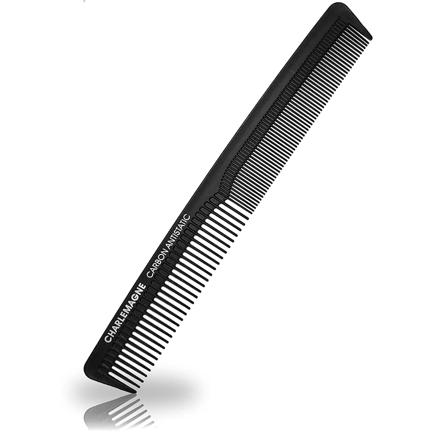 Charlemagne Men's Shatterproof Carbon Hair Comb 18 cm - Anti-Static Fine Comb for Cutting & Styling, for Men & Women - Styling Tools & Appliances