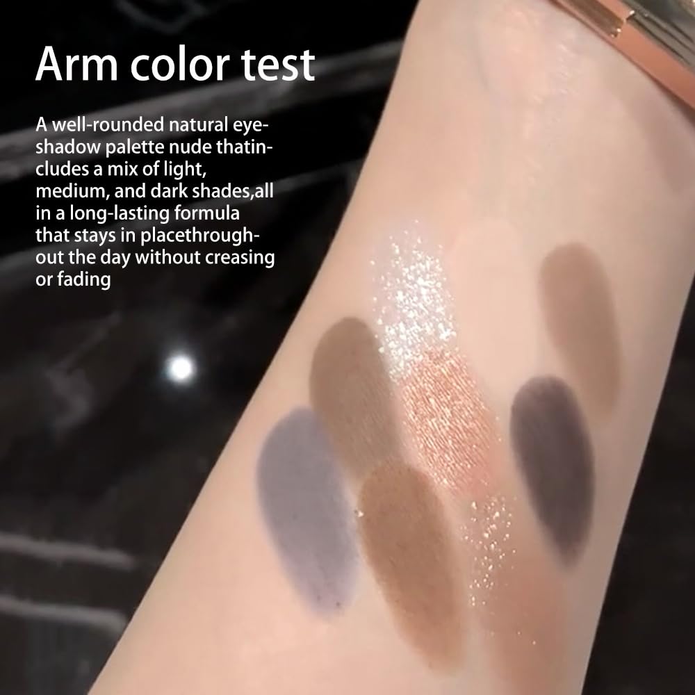 9 Colors Eye Shadow Palettes Makeup,Rose Gold Nude Brown Grey Smoky Eyeshadow Palette for Older Women,Natural Powde Eye Shadows Waterproof Long Lasting Naturing-Looking,Travel Size Makeup Pallete