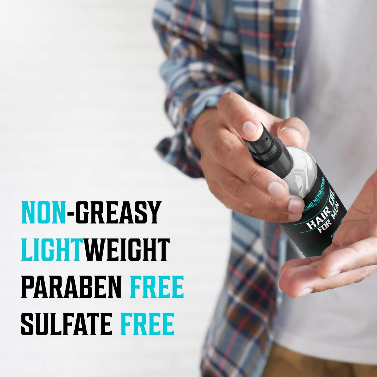 Viking Revolution Hydrating Hair Oil for Men - Mens Hair Oil Men with Vitamin E Dry Hair Oils with Argan Oil - Sunflower Seed Oil Hair Serum Repair, Hidrate Hair Treatment Oils (3.38 fl Oz)