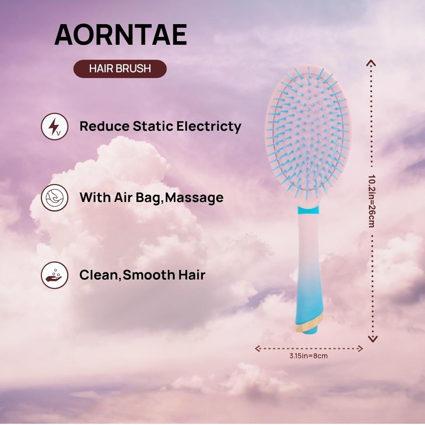 Detangling Hair Brush – Anti-Static, Gentle on Scalp, Styling Tool for All Hair Types – Shine-Enhancing, Travel-Friendly Hair Care Essential Set (Pink)