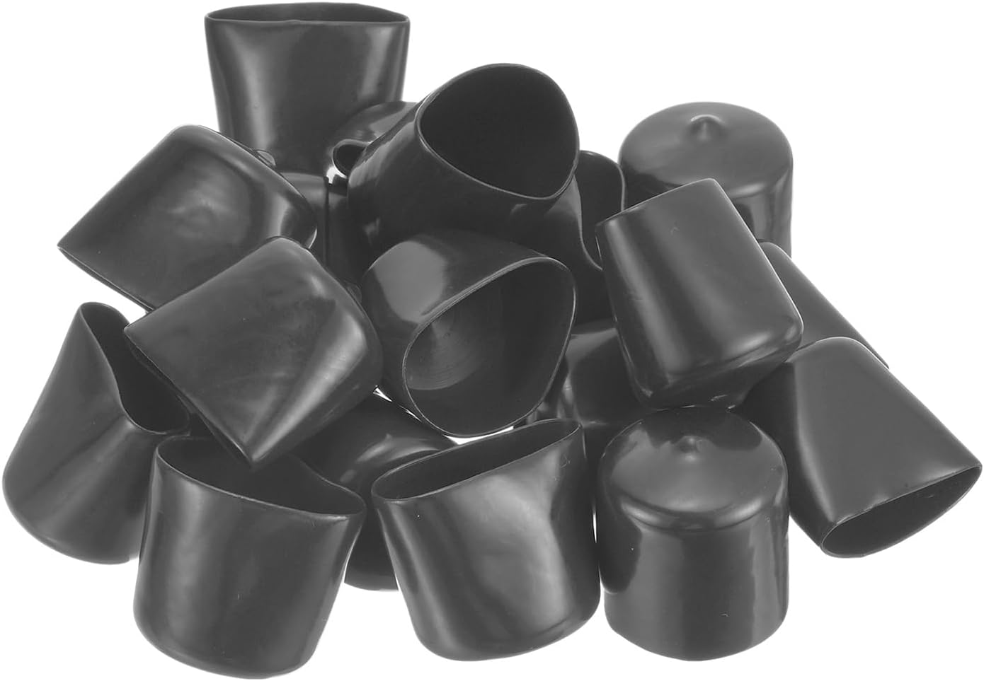 uxcell 50pcs Rubber End Caps 30mm(1 3/16") ID Vinyl PVC Round Tube Bolt Cap Cover Screw Thread Protectors Dark Grey
