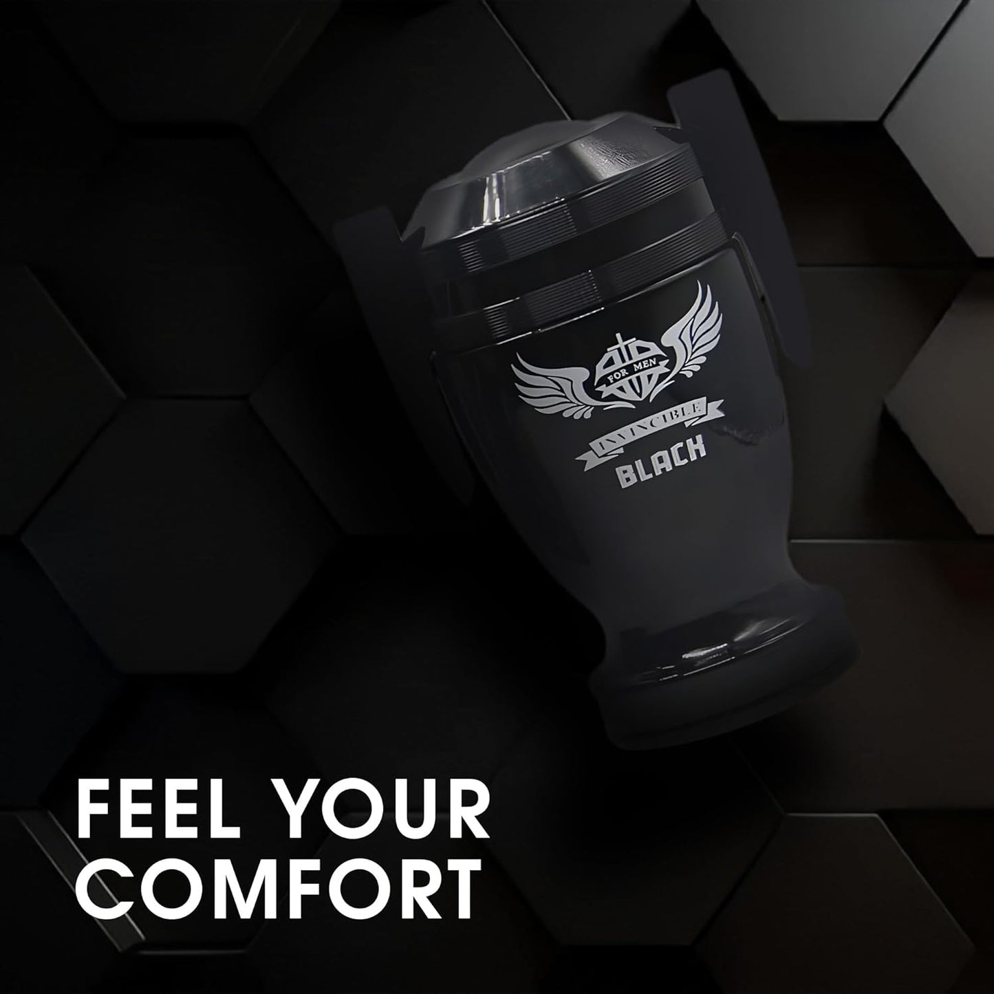 Invincible Black Men's Cologne,Bold Scent Eau de Toilette,3.4 Fl Oz Perfume for Men Every Day Used