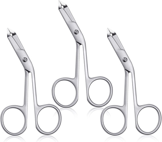 3pcs Stainless Steel Eyebrow Tweezers Handle Shaped Angled Tweezers Flat Tip Hair Plucker for Eyebrow Trimming and Shaping, Face Hair Tools for Women & Men