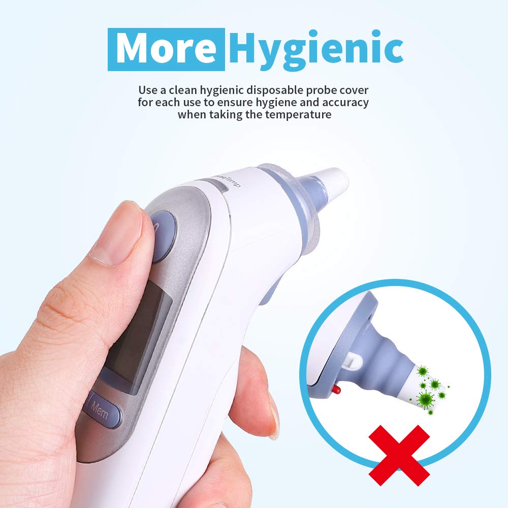 200X Ear Thermometer Probe Covers Lens Filters Refill Caps for All Braun Digital Ear Thermometer Models, BPA Free and Disposable for Braun Thermoscam 7 Series, 6 Series(200)