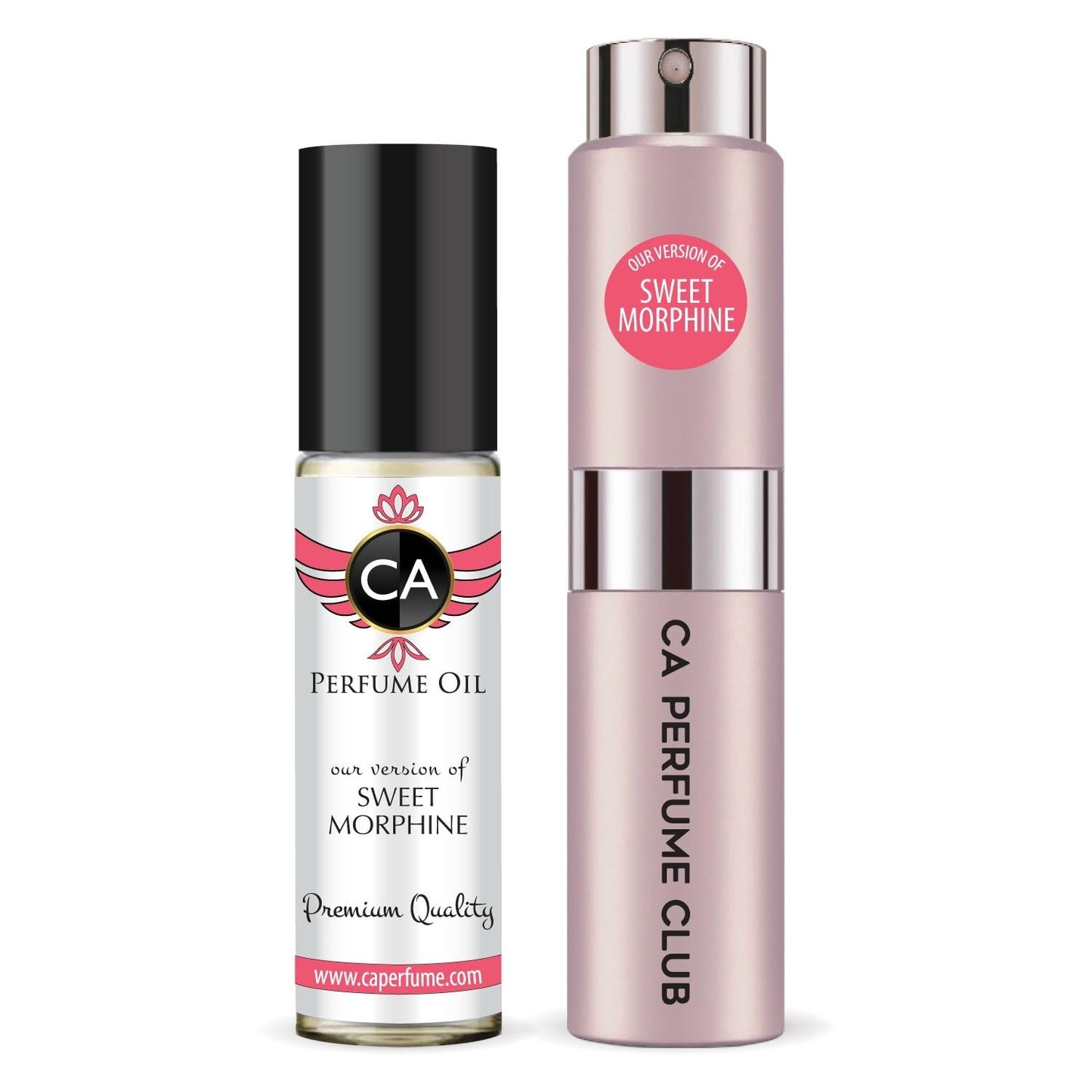 CA Perfume Duo Impression of Sweet Morphine For Women Perfume Layering Set Long Lasting Travel Size EDP + Body Oil Roll-On Bottle 0.27 Fl Oz+0.33 Fl Oz