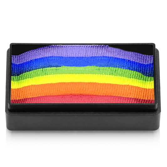 Kraze FX Dome Stroke - Essential Rainbow (25 gm), Professional 1-Stroke Split Cake, Hypoallergenic, Non-Toxic, Water Activated Face & Body Painting Makeup Supplies for Sensitive Skin, Kids, Adults