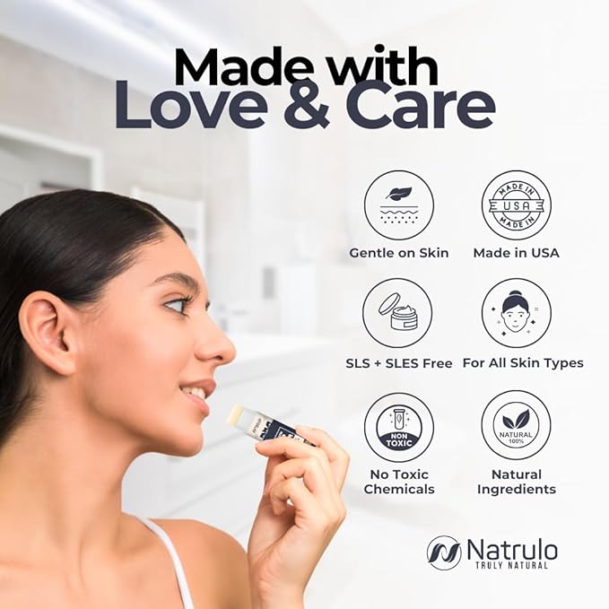 Beef Tallow Lip Balm – Natural Tallow Beeswax Chapstick – Hydrating Moisturizer Grass Fed Bison Tallow Balm Lip Care – Soothes Chapped Dry Lips, Sensitive Skin – Long Lasting Vitamin Rich USA-Made 3Pk