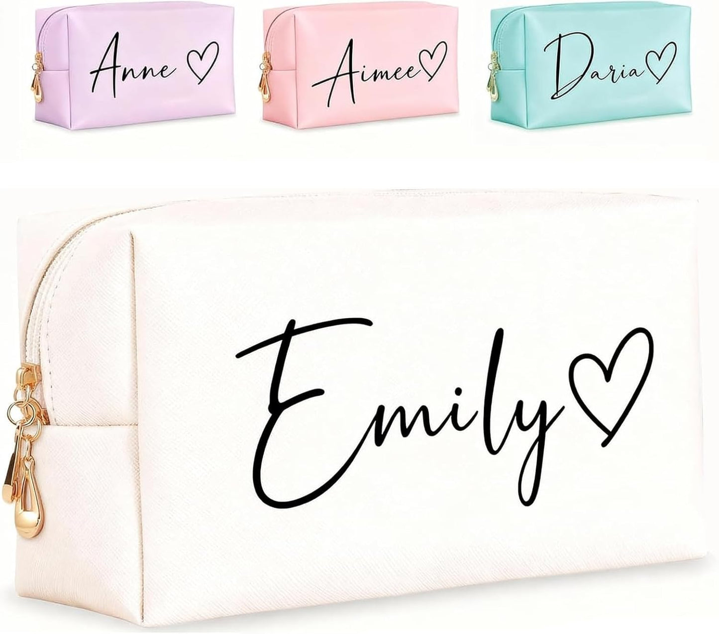 Personalized Makeup Bag with Name & Birth Flower - Custom Toiletry Bag for Women, Custom Travel Makeup bag, Unique Bridesmaid Gifts, Wedding Party Favors, Best Friend Birthday Present